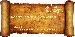 Karácsony Szabolcs névjegykártya