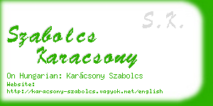 szabolcs karacsony business card